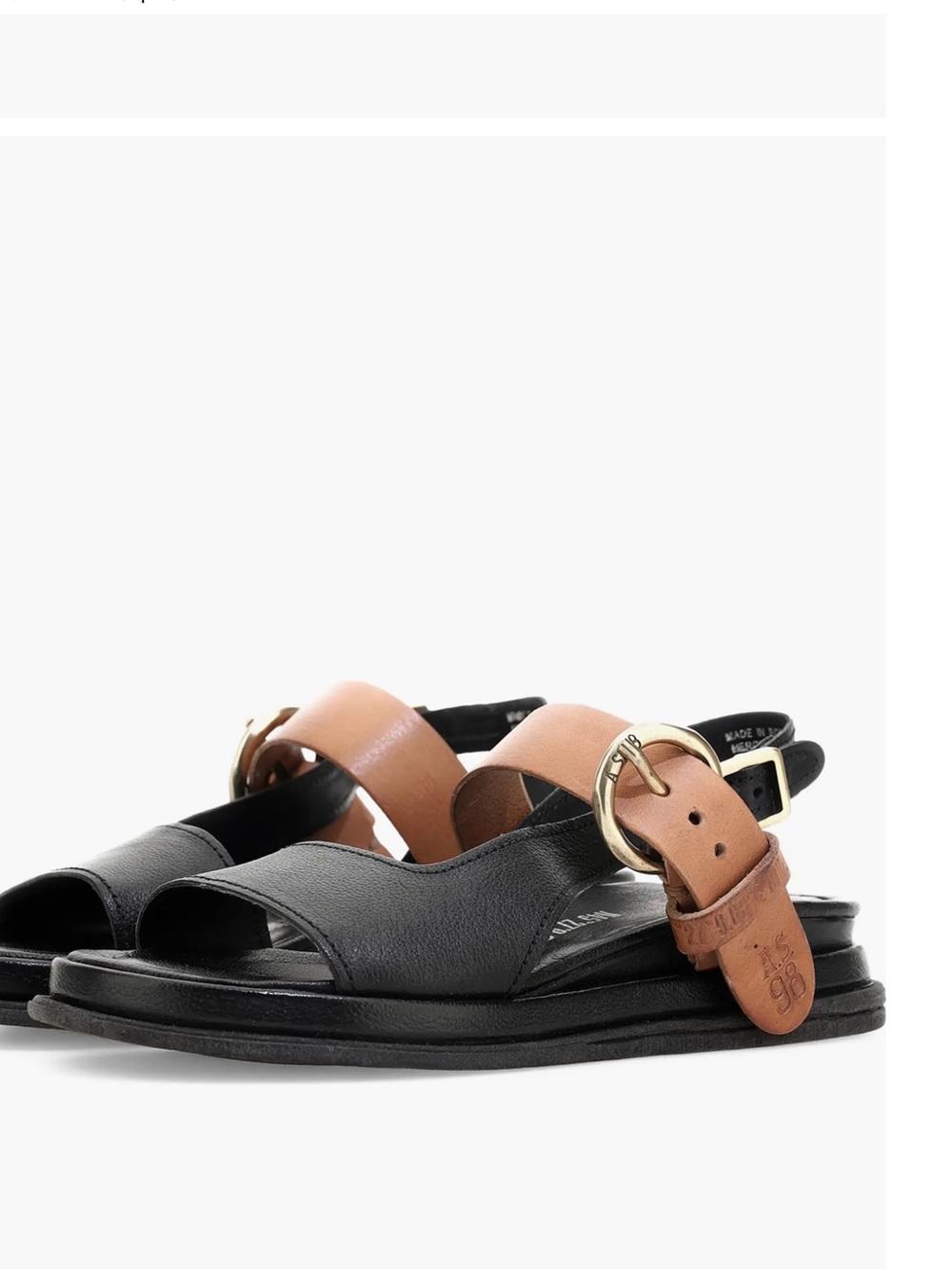 A.S.98 Seger Quarter Strap Sandal, Black, Size EU41/US10, NWT Display pair